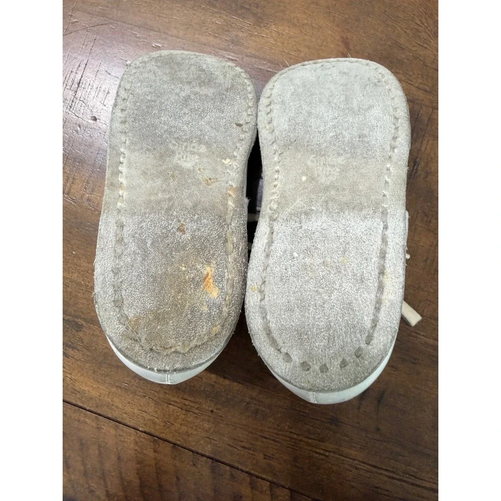 Stride Rite Vintage White Leather Baby Walking Shoes High Top Lace Up Size 5.5 E